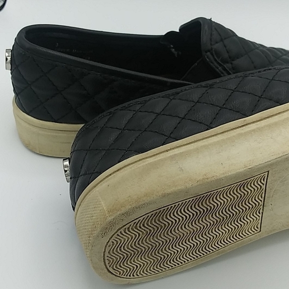 Steve Madden Black Quilted Upper Round Toe Platform Heel Slip On Loafer Sneaker - Picture 11 of 15